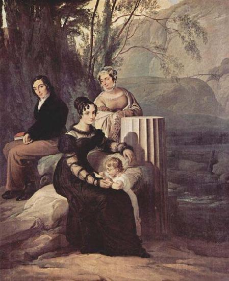 Francesco Hayez Portrait of the family Stampa di Soncino